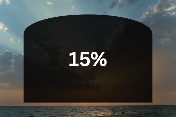 15 percent tint shade